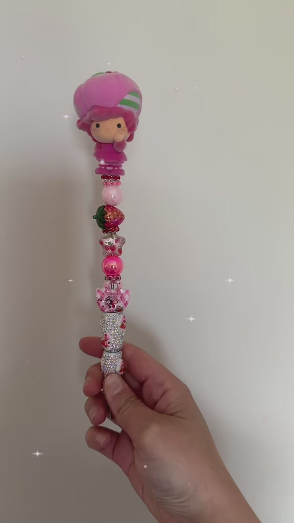 Handmade Strawberry Shortcake Beadable Pen